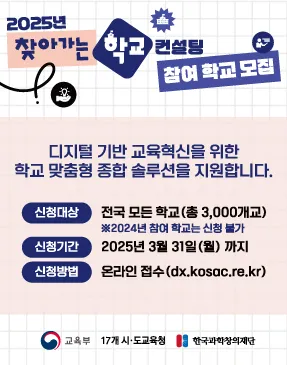 2025년 찾아가는 학교 컨설팅 참여 학교 모집