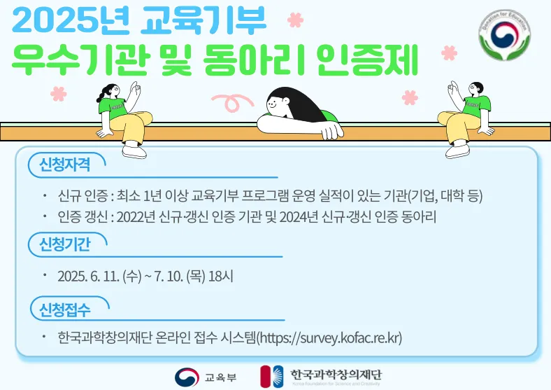 2025년 교육기부 우수기관 및 동아리 인증제